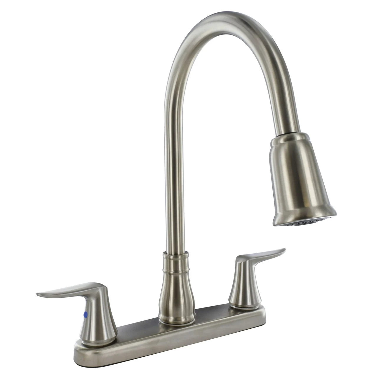 PF221404 Faucet 8" Deck Brushed Nickel Hi-Arc Spout Pull-Down 2-Handle - PF221404