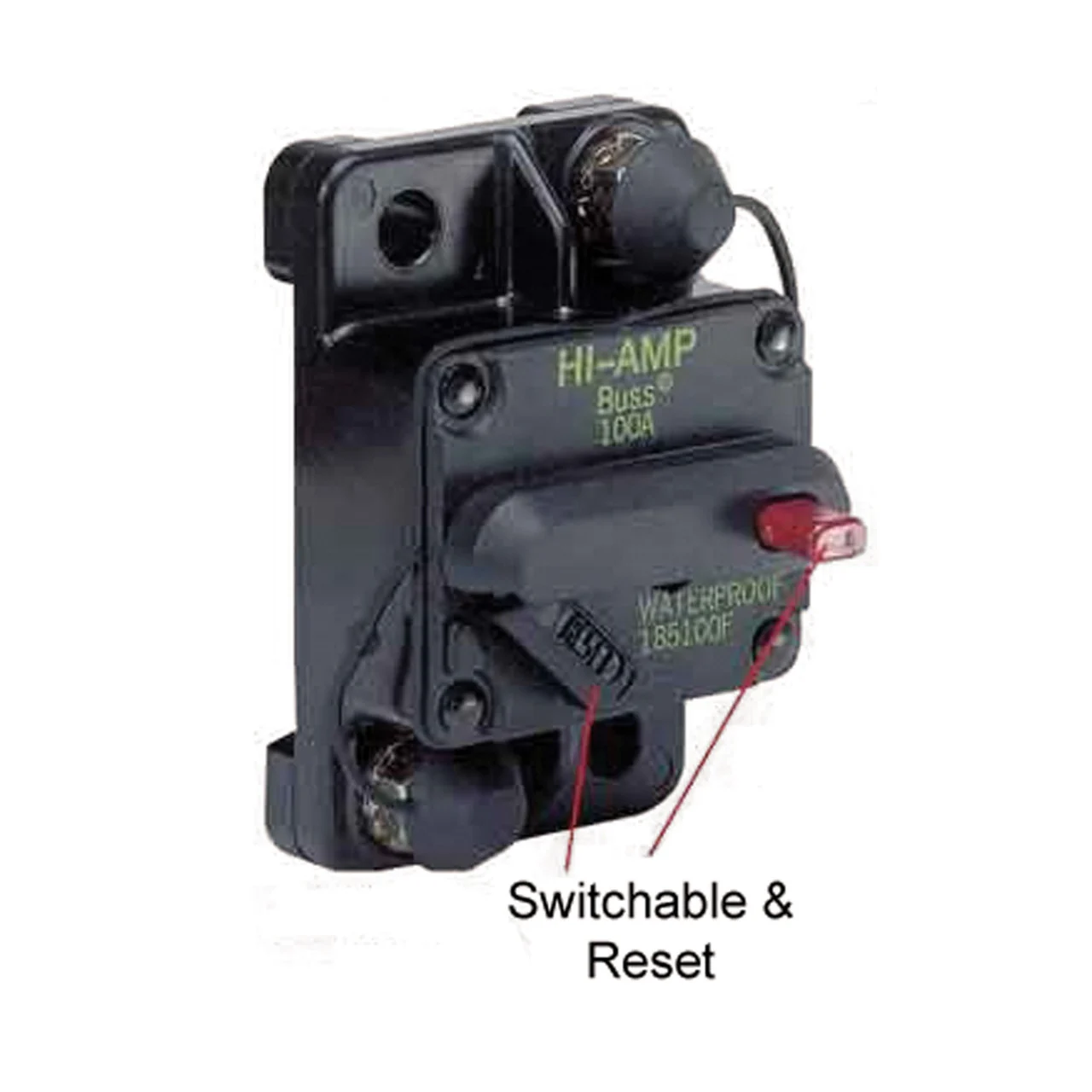 Marinco 185040F-01-1 Marine Switchable Reset Circuit Breaker - 40 Amp, Flush Mount - 185040F-01-1