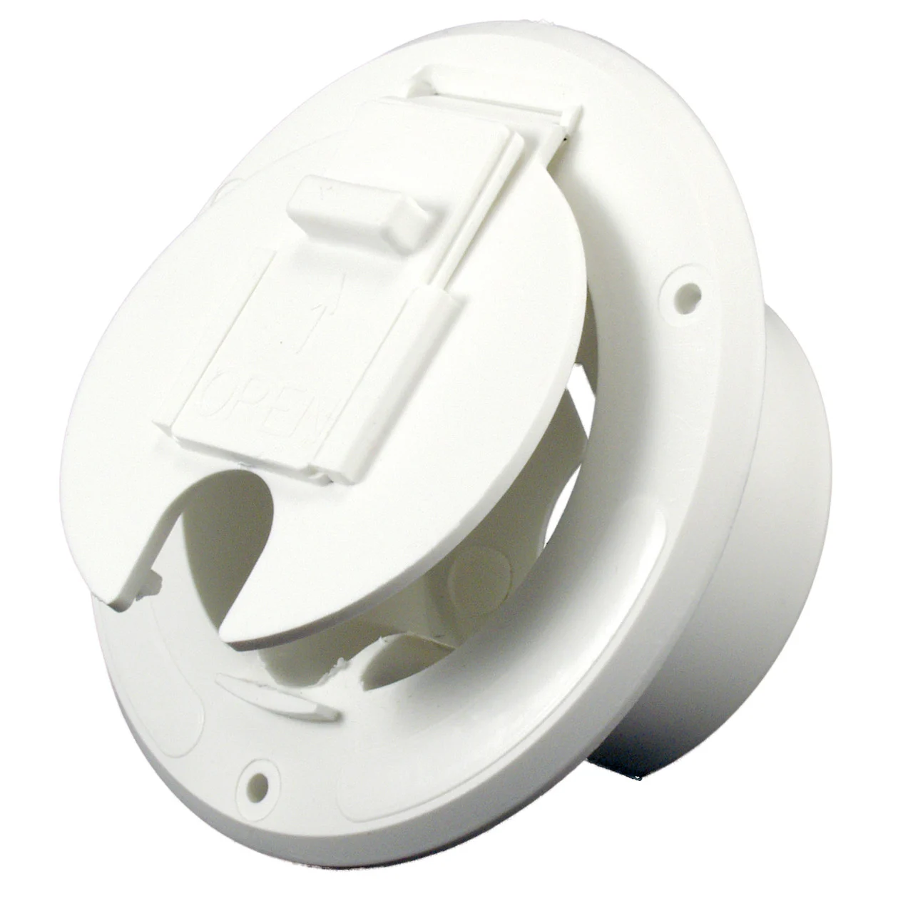 JR Products S-23-10-A Economy Round Electrical Cable Hatch - Polar White - S-23-10-A