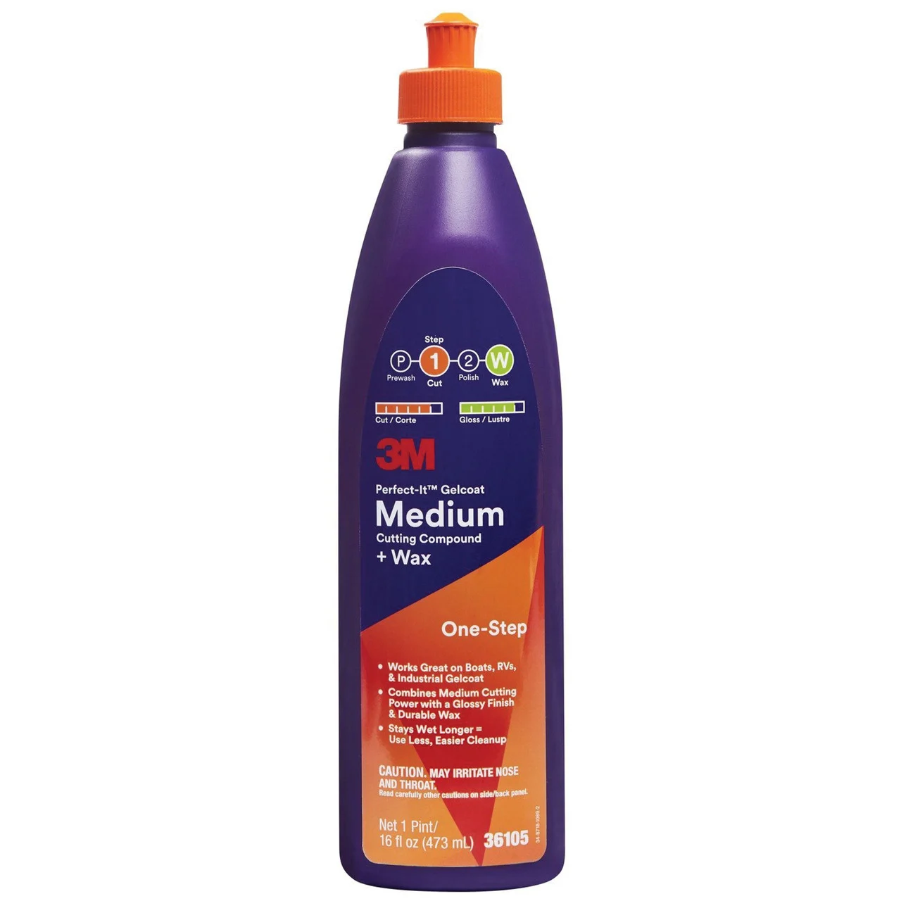 3M 36105 Perfect-It Gelcoat Medium Cutting Compound Plus Wax - Pint - 7100210711